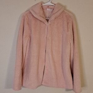 New Directions pink fuzzy jacket size large